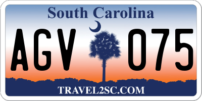 SC license plate AGV075