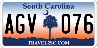 SC license plate AGV076