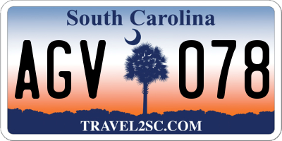 SC license plate AGV078