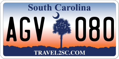SC license plate AGV080