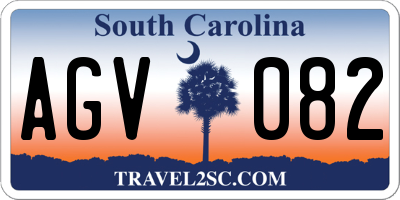 SC license plate AGV082