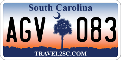 SC license plate AGV083