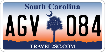 SC license plate AGV084