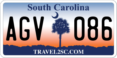 SC license plate AGV086
