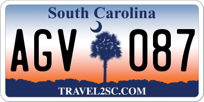 SC license plate AGV087