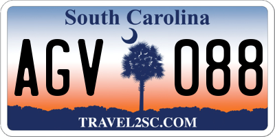 SC license plate AGV088