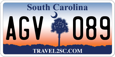 SC license plate AGV089
