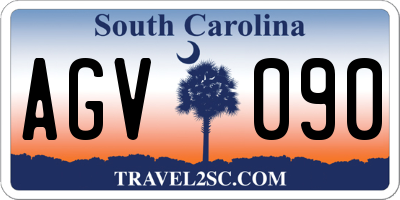 SC license plate AGV090