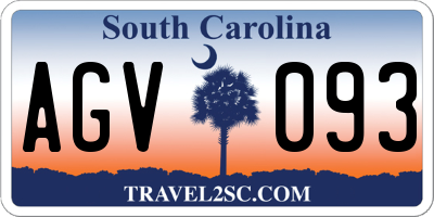 SC license plate AGV093