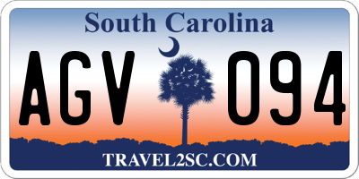 SC license plate AGV094