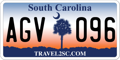 SC license plate AGV096