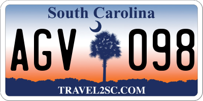 SC license plate AGV098