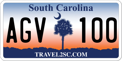 SC license plate AGV100