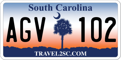 SC license plate AGV102