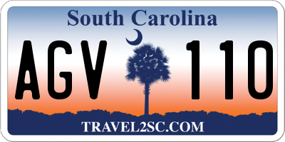 SC license plate AGV110