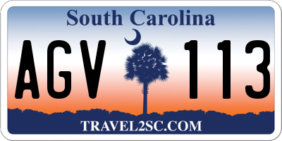 SC license plate AGV113