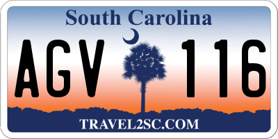 SC license plate AGV116