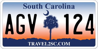 SC license plate AGV124