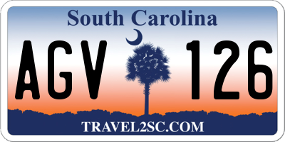 SC license plate AGV126