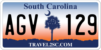 SC license plate AGV129