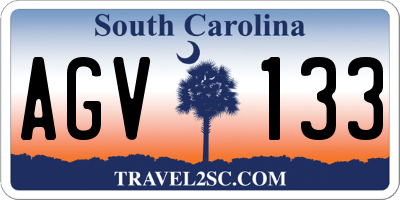SC license plate AGV133