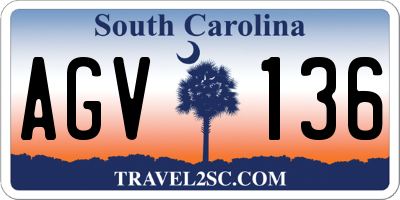 SC license plate AGV136