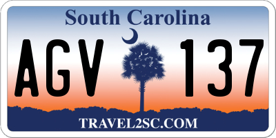 SC license plate AGV137