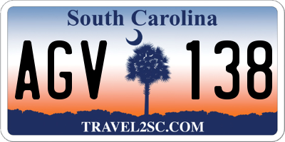 SC license plate AGV138