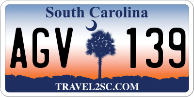 SC license plate AGV139
