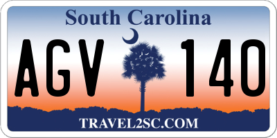 SC license plate AGV140