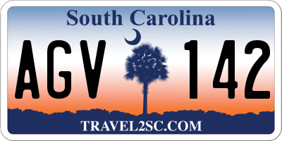 SC license plate AGV142