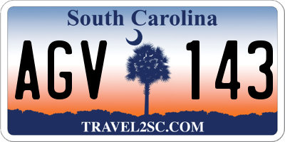 SC license plate AGV143