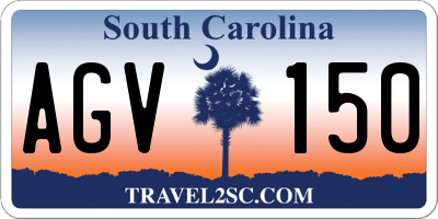 SC license plate AGV150
