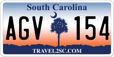 SC license plate AGV154