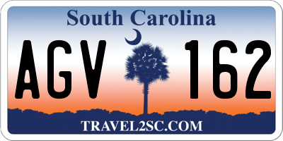 SC license plate AGV162