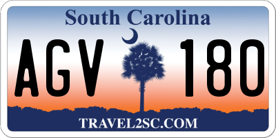 SC license plate AGV180