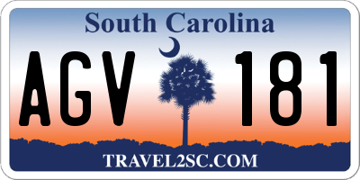 SC license plate AGV181