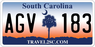 SC license plate AGV183