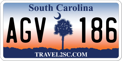 SC license plate AGV186