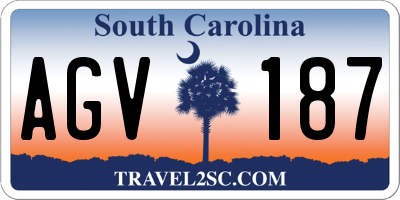 SC license plate AGV187
