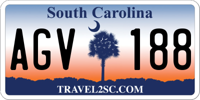 SC license plate AGV188