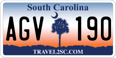 SC license plate AGV190