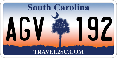 SC license plate AGV192