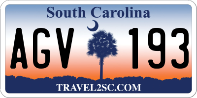 SC license plate AGV193
