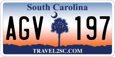 SC license plate AGV197