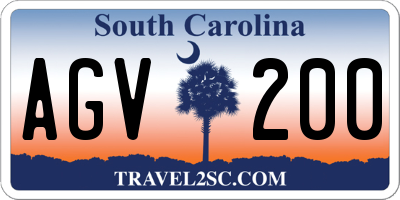 SC license plate AGV200