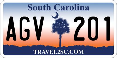 SC license plate AGV201