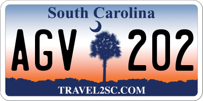 SC license plate AGV202