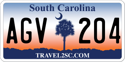 SC license plate AGV204