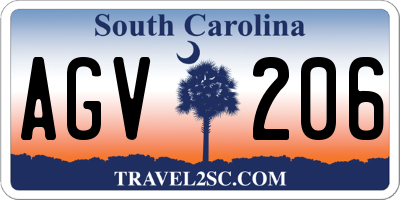SC license plate AGV206